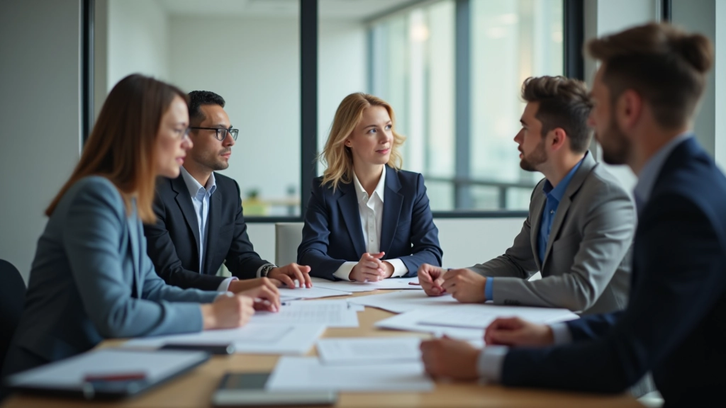 Zuwanderer und deutsche Arbeitskollegen arbeiten zusammen in einem Team-Meeting