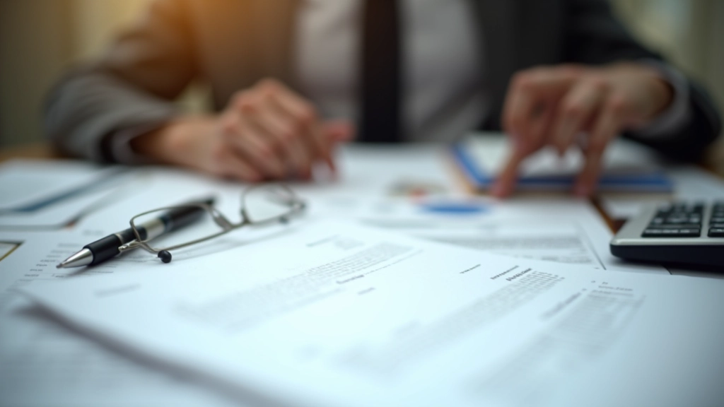 Rentenkasse und Pensionssystem: Finanzielle Dokumente und Rechnungen auf einem Schreibtisch