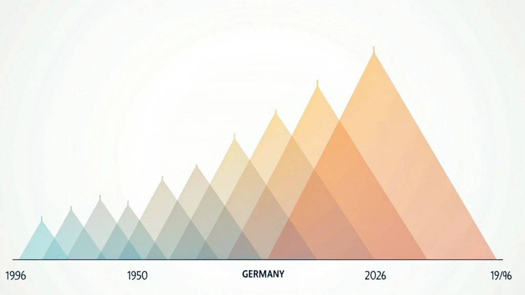 Diagramm der Bevölkerungspyramide: Deutschland 1950 versus 2026, zeigt Alterung der Gesellschaft